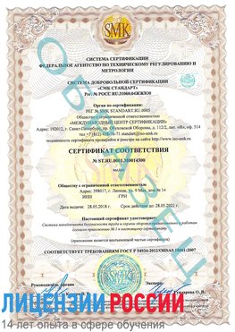 Образец сертификата соответствия Отрадное Сертификат OHSAS 18001